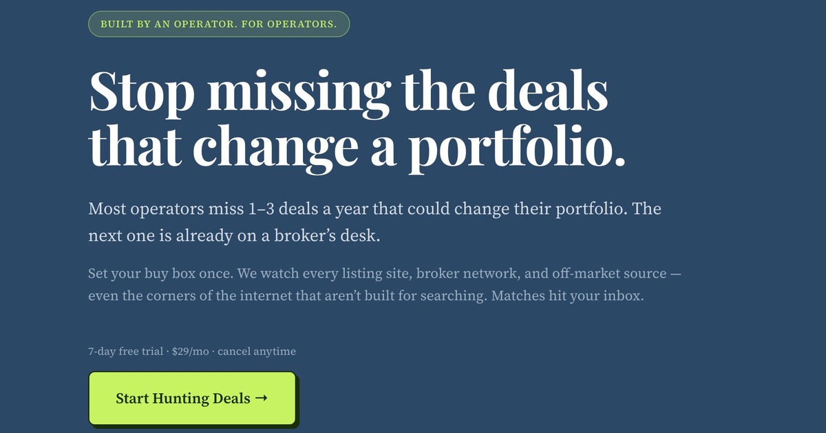 DealGro — Stop missing the deals that change a portfolio